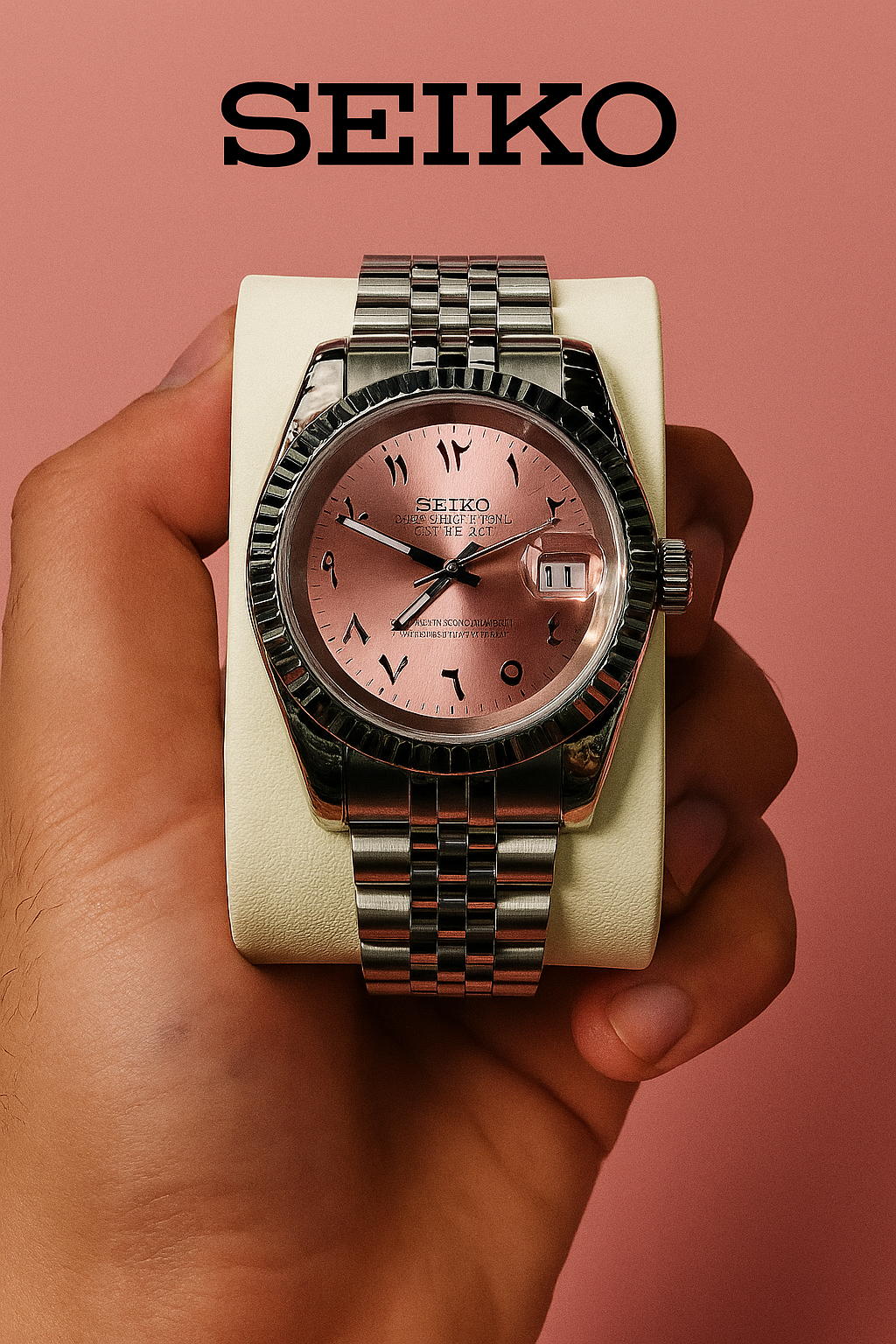 Pink Seiko Mod - Premium Crafted Kettles timepiece